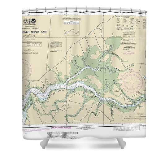 Nautical Chart 11526 Wando River Upper Part Shower Curtain