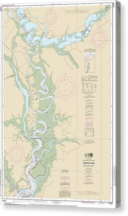 Nautical Chart-11527 Cooper River Above Goose Creek Canvas Print
