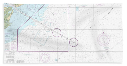 Nautical Chart-11528 Charleston Harbor Entrance-approach - Beach Towel
