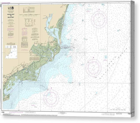 Nautical Chart-11531 Winyah Bay-Bulls Bay Canvas Print
