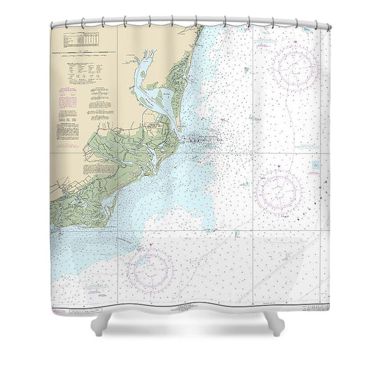Nautical Chart 11531 Winyah Bay Bulls Bay Shower Curtain