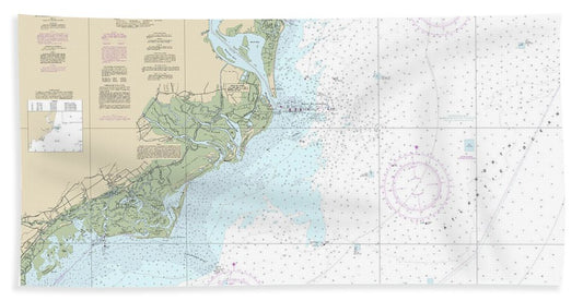 Nautical Chart-11531 Winyah Bay-bulls Bay - Bath Towel