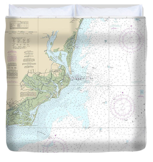 Nautical Chart 11531 Winyah Bay Bulls Bay Duvet Cover