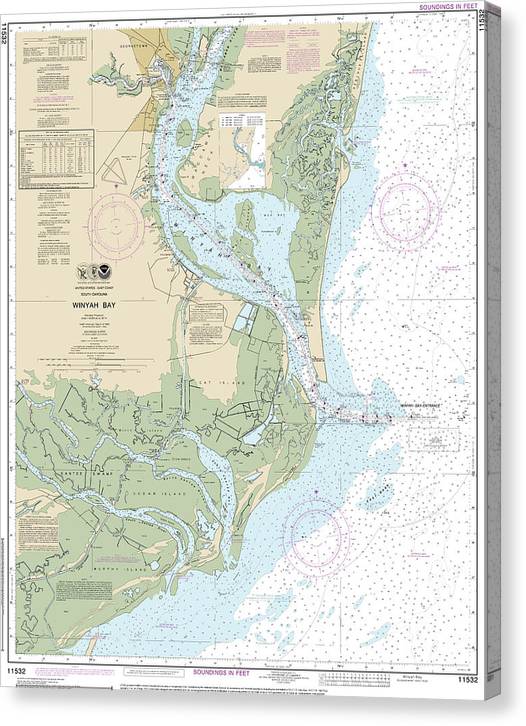 Nautical Chart-11532 Winyah Bay Canvas Print