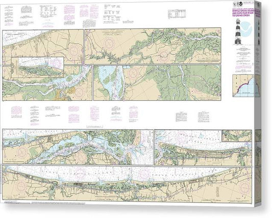 Nautical Chart-11534 Intracoastal Waterway Myrtle Grove Sound-Cape Fear River-Casino Creek Canvas Print