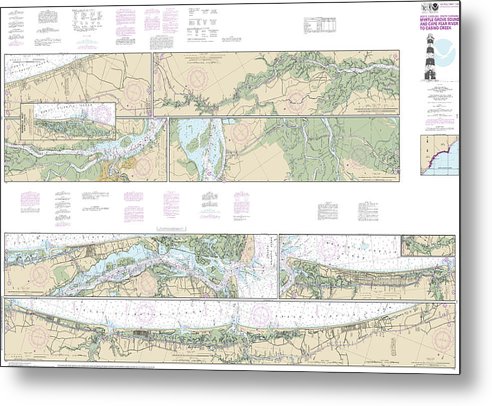 A beuatiful Metal Print of the Nautical Chart-11534 Intracoastal Waterway Myrtle Grove Sound-Cape Fear River-Casino Creek - Metal Print by SeaKoast.  100% Guarenteed!