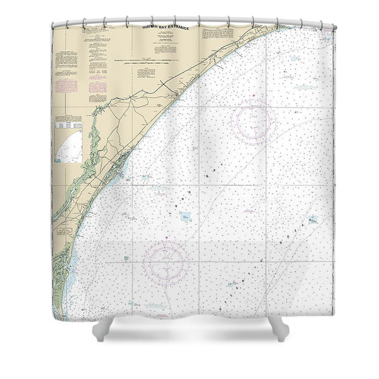Nautical Chart 11535 Little River Lnlet Winyah Bay Entrance Shower Curtain