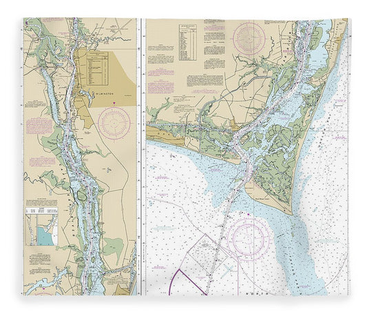 Nautical Chart 11537 Cape Fear River Cape Fear Wilmington Blanket