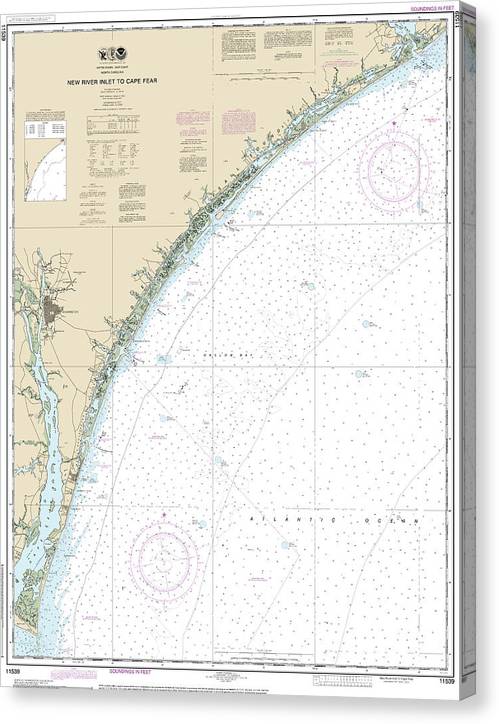 Nautical Chart-11539 New River Inlet-Cape Fear Canvas Print