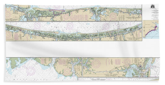 Nautical Chart-11541 Intracoastal Waterway Neuse River-myrtle Grove Sound - Beach Towel