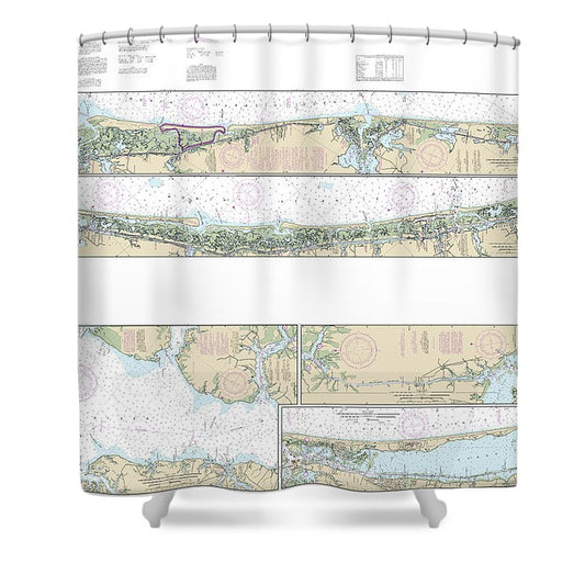 Nautical Chart 11541 Intracoastal Waterway Neuse River Myrtle Grove Sound Shower Curtain