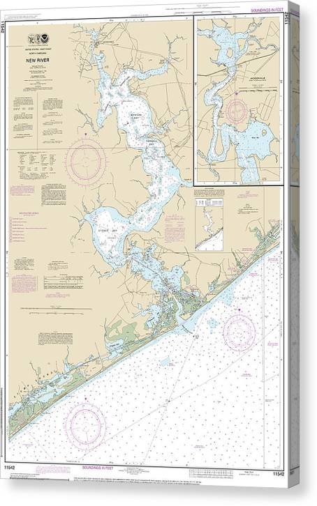 Nautical Chart-11542 New River, Jacksonville Canvas Print