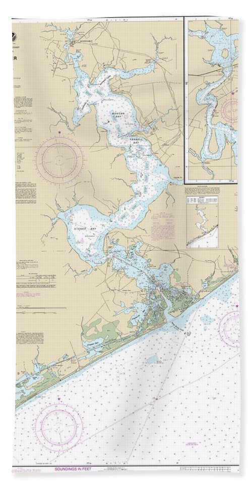 Nautical Chart-11542 New River, Jacksonville - Bath Towel