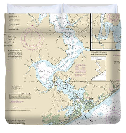 Nautical Chart 11542 New River, Jacksonville Duvet Cover