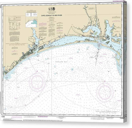 Nautical Chart-11543 Cape Lookout-New River Canvas Print