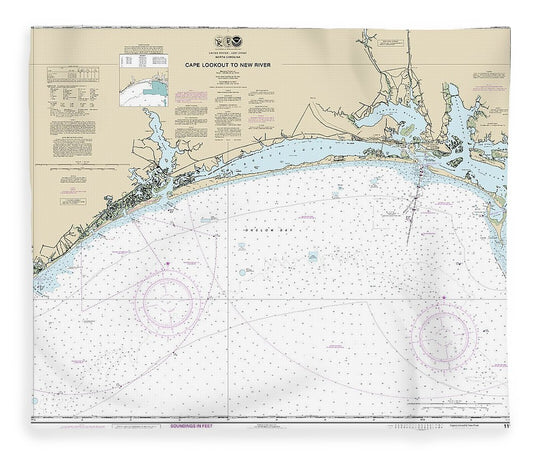 Nautical Chart 11543 Cape Lookout New River Blanket