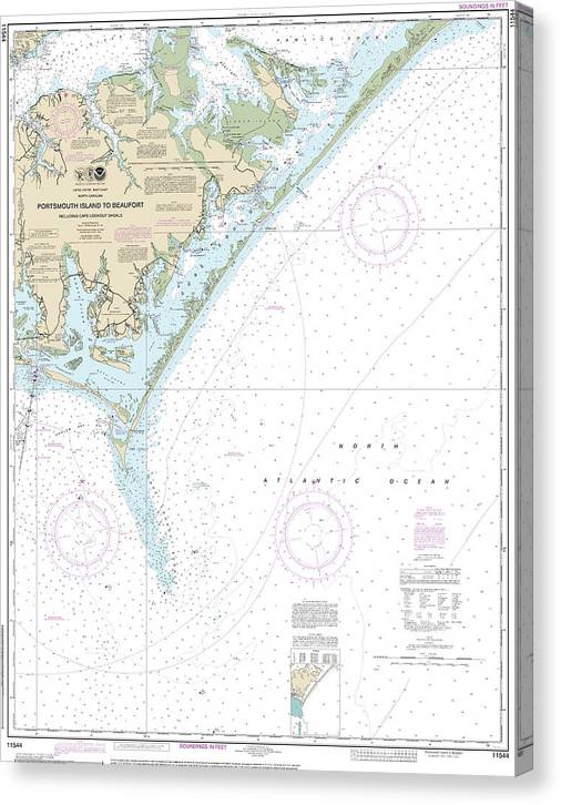 Nautical Chart-11544 Portsmouth Island-Beaufort, Including Cape Lookout Shoals Canvas Print