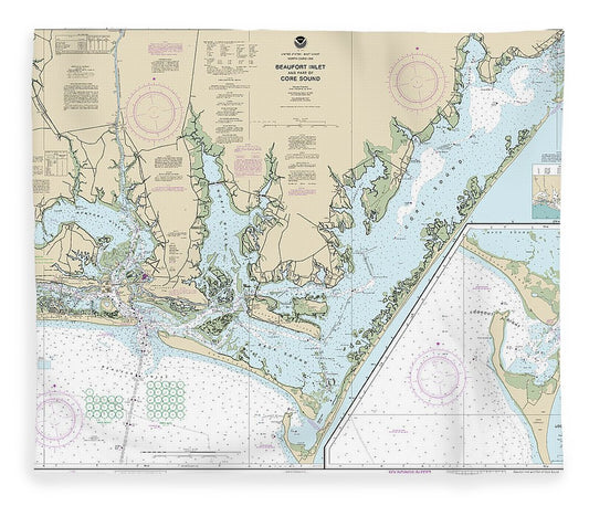 Nautical Chart 11545 Beaufort Inlet Part Core Sound, Lookout Bight Blanket