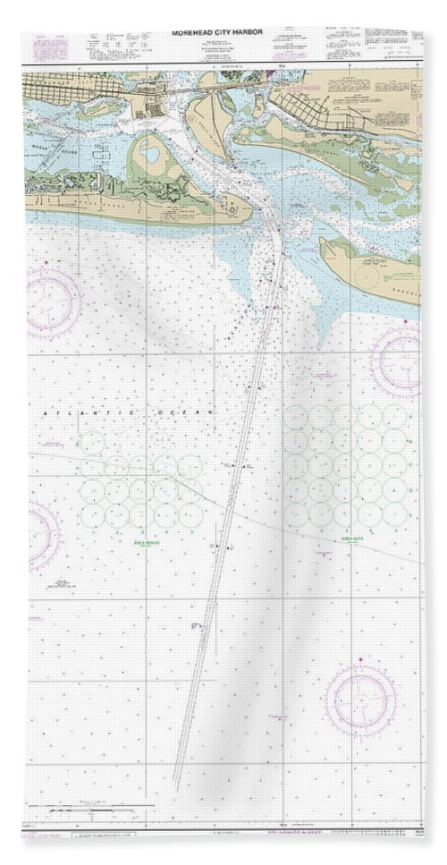 Nautical Chart-11547 Morehead City Harbor - Beach Towel