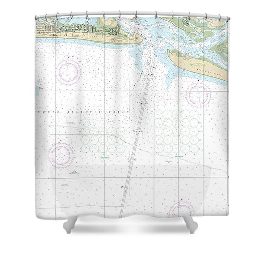 Nautical Chart 11547 Morehead City Harbor Shower Curtain