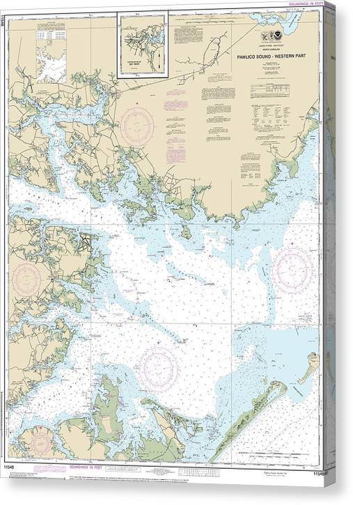Nautical Chart-11548 Pamlico Sound Western Part Canvas Print