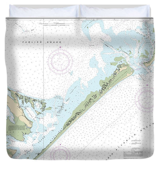 Nautical Chart 11550 Ocracoke Lnlet Part Core Sound Duvet Cover