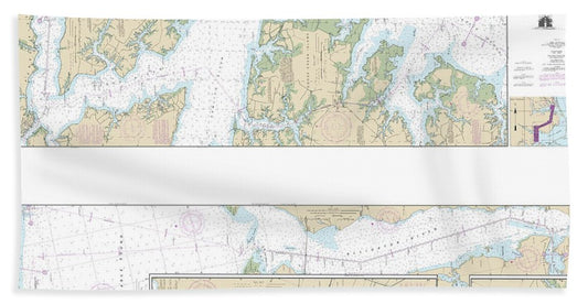 Nautical Chart-11553 Intracoastal Waterway Albermarle Sound-neuse River, Alligator River, Second Creek - Beach Towel