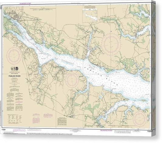 Nautical Chart-11554 Pamlico River Canvas Print