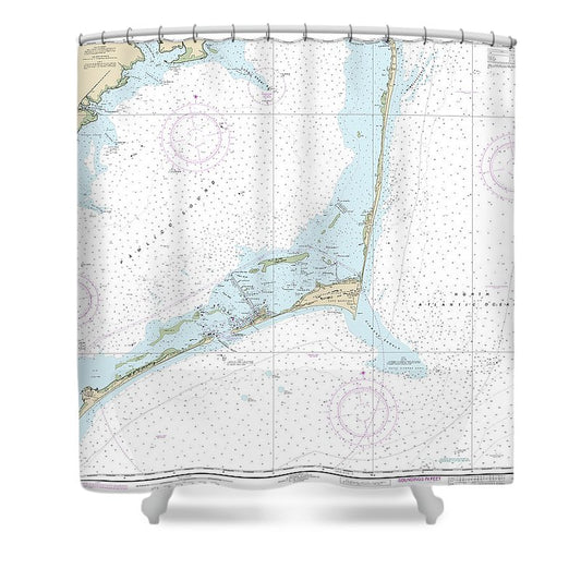 Nautical Chart 11555 Cape Hatteras Wimble Shoals Ocracoke Inlet Shower Curtain