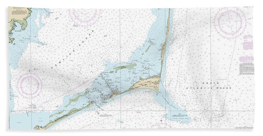 Nautical Chart-11555 Cape Hatteras-wimble Shoals-ocracoke Inlet - Bath Towel