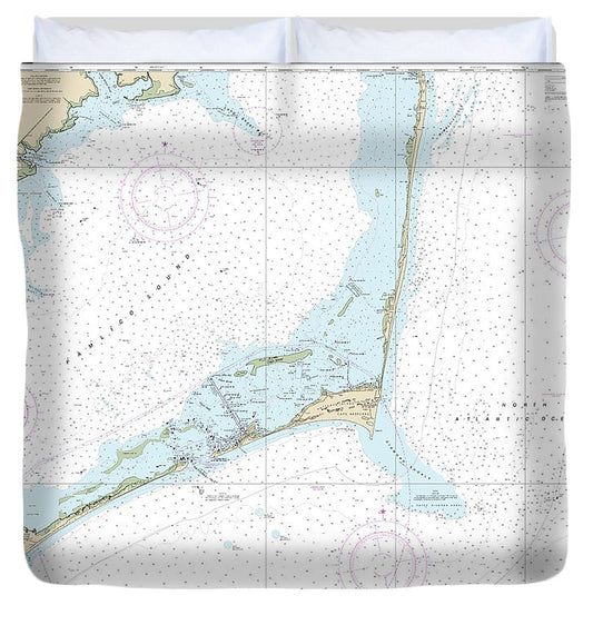 Nautical Chart 11555 Cape Hatteras Wimble Shoals Ocracoke Inlet Duvet Cover