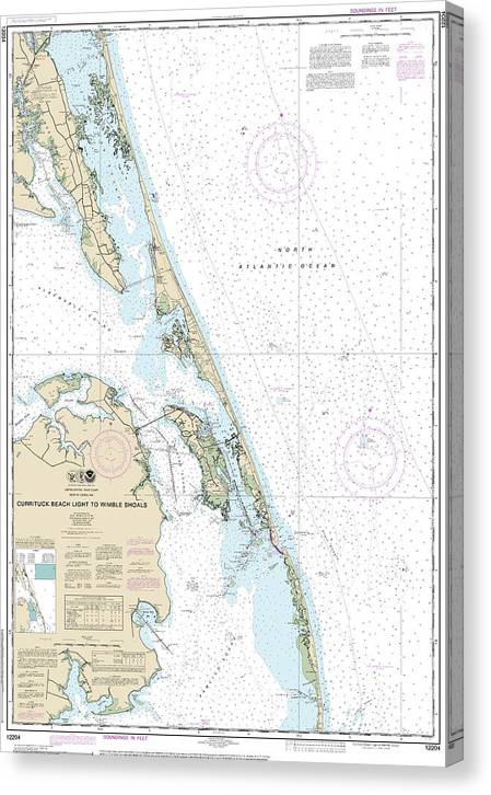 Nautical Chart-12204 Currituck Beach Light-Wimble Shoals Canvas Print