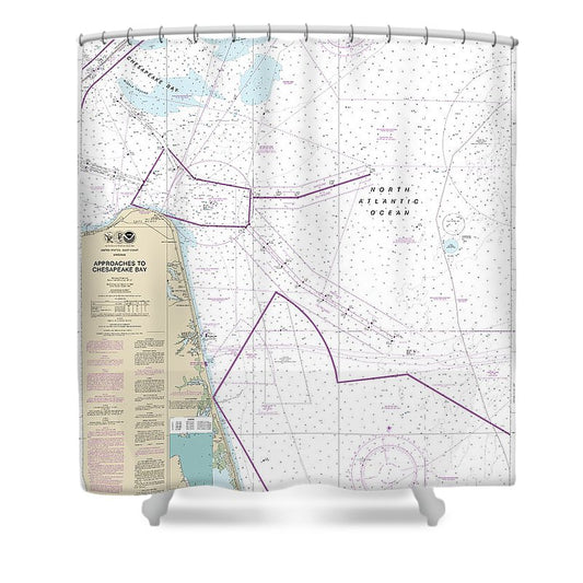 Nautical Chart 12208 Approaches Chesapeake Bay Shower Curtain