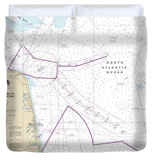 Nautical Chart 12208 Approaches Chesapeake Bay Duvet Cover