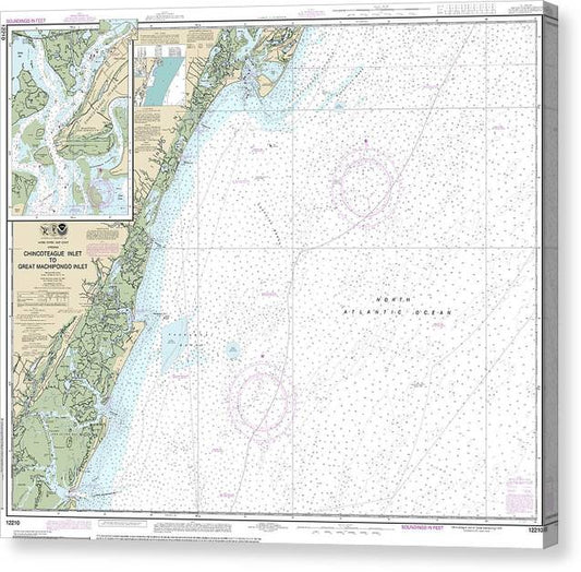 Nautical Chart-12210 Chincoteague Inlet-Great Machipongo Inlet, Chincoteague Inlet Canvas Print