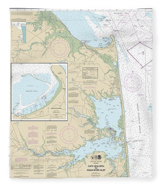 Nautical Chart 12216 Cape Henlopen Indian River Inlet, Breakwater Harbor Blanket