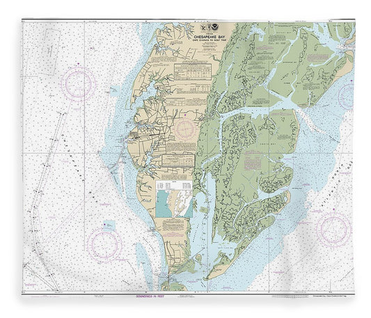 Nautical Chart 12224 Chesapeake Bay Cape Charles Wolf Trap Blanket