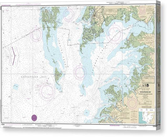 Nautical Chart-12228 Chesapeake Bay Pocomoke-Tangier Sounds Canvas Print