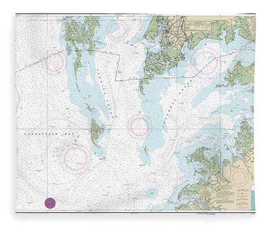 Nautical Chart 12228 Chesapeake Bay Pocomoke Tangier Sounds Blanket