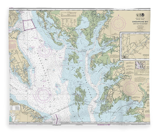 Nautical Chart 12230 Chesapeake Bay Smith Point Cove Point Blanket