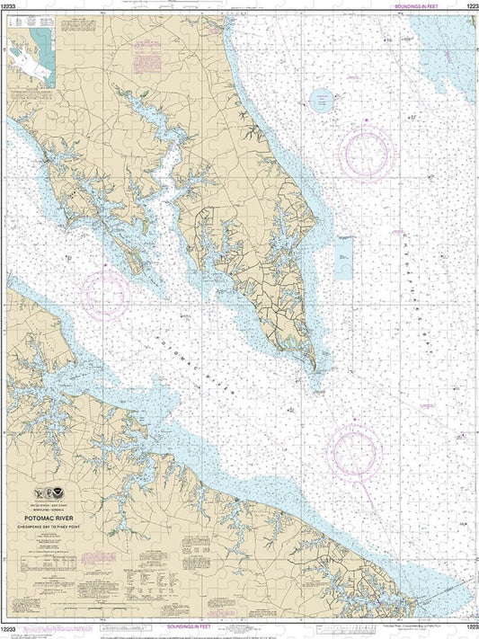 Nautical Chart 12233 Potomac River Chesapeake Bay Piney Point Puzzle