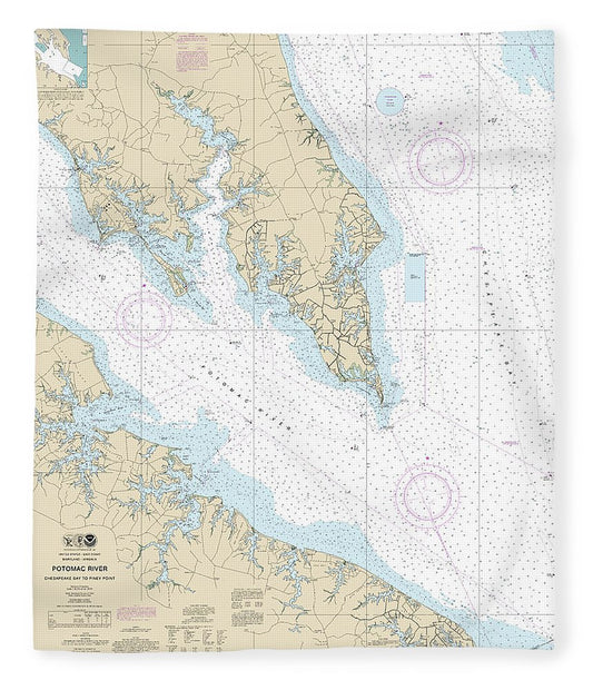 Nautical Chart 12233 Potomac River Chesapeake Bay Piney Point Blanket