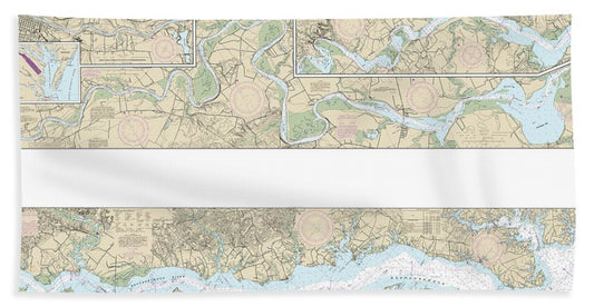 Nautical Chart-12237 Rappahannock River Corrotoman River-fredericksburg - Beach Towel