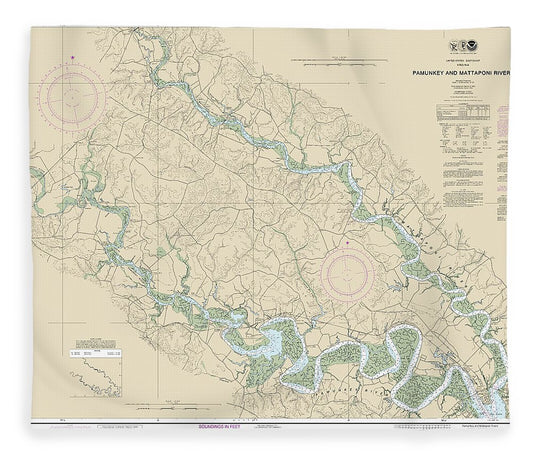 Nautical Chart 12244 Pamunkey Mattaponi Rivers Blanket