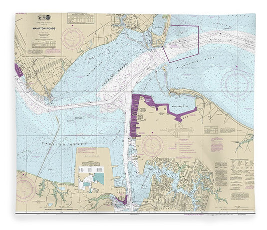 Nautical Chart 12245 Hampton Roads Blanket