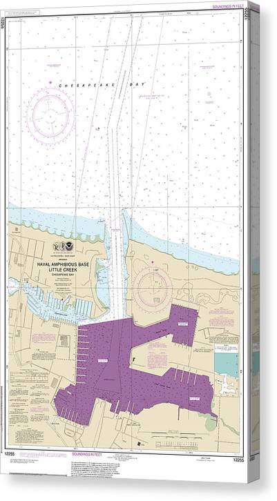 Nautical Chart-12255 Little Creek Naval Amphibious Base Canvas Print