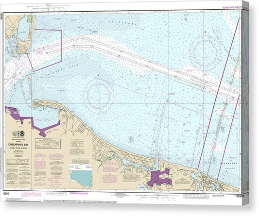 Nautical Chart-12256 Chesapeake Bay Thimble Shoal Channel Canvas Print