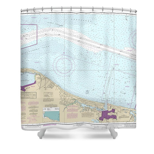Nautical Chart 12256 Chesapeake Bay Thimble Shoal Channel Shower Curtain