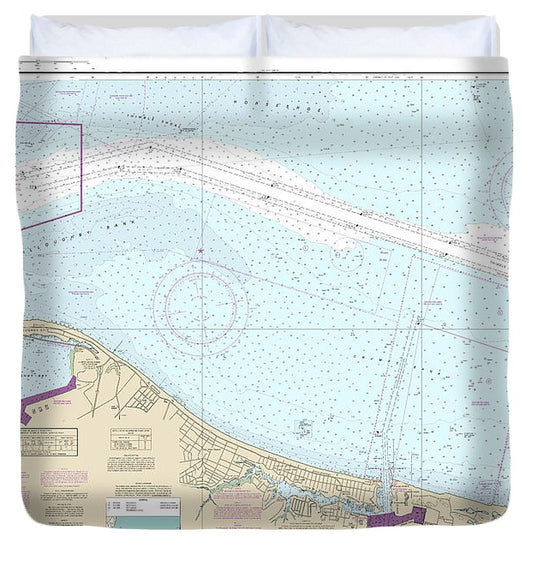 Nautical Chart 12256 Chesapeake Bay Thimble Shoal Channel Duvet Cover