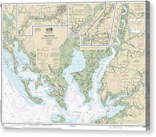 Nautical Chart-12261 Chesapeake Bay Honga, Nanticoke, Wicomico Rivers-Fishing Bay Canvas Print